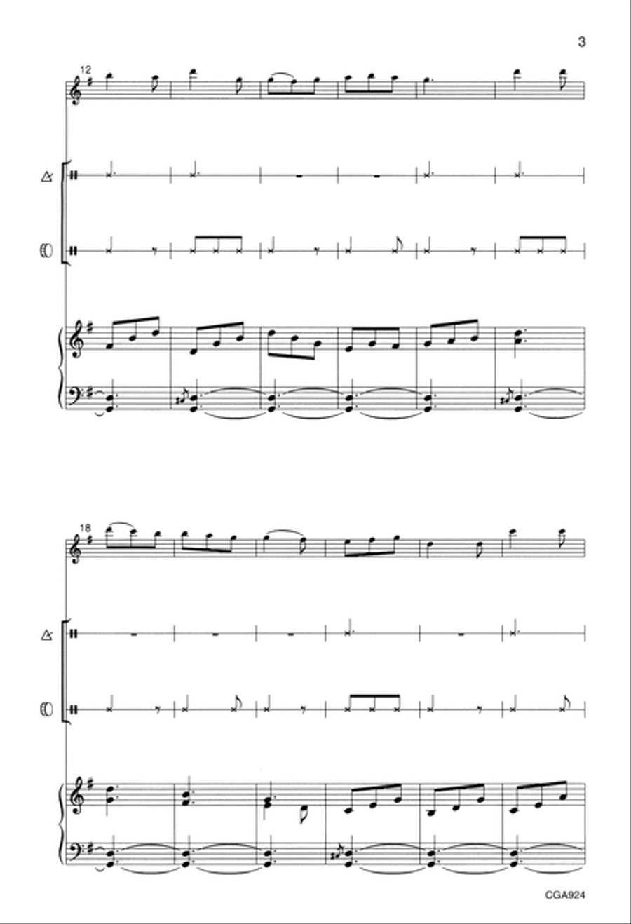 Bring a Torch, Jeannette, Isabella (Two-part) Unison Choir scores gallery preview page 3