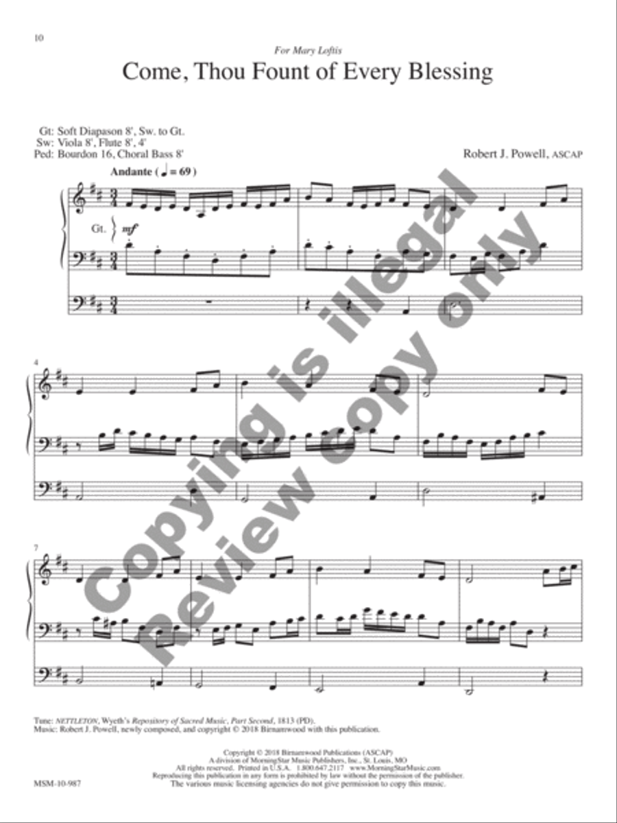 Prayerful Preludes, Set 10 Organ scores gallery preview page 8