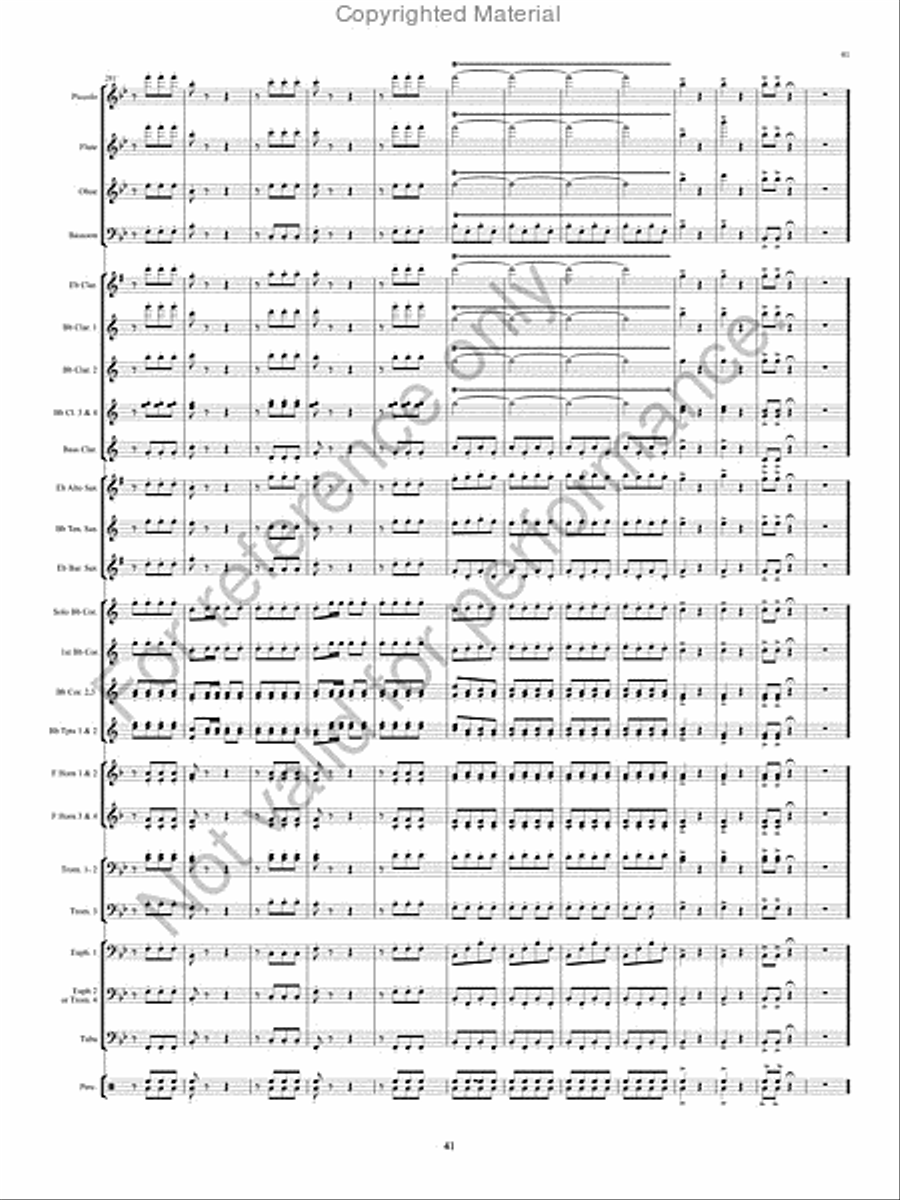 The Pirates of Penzance Concert Band scores gallery preview page 42