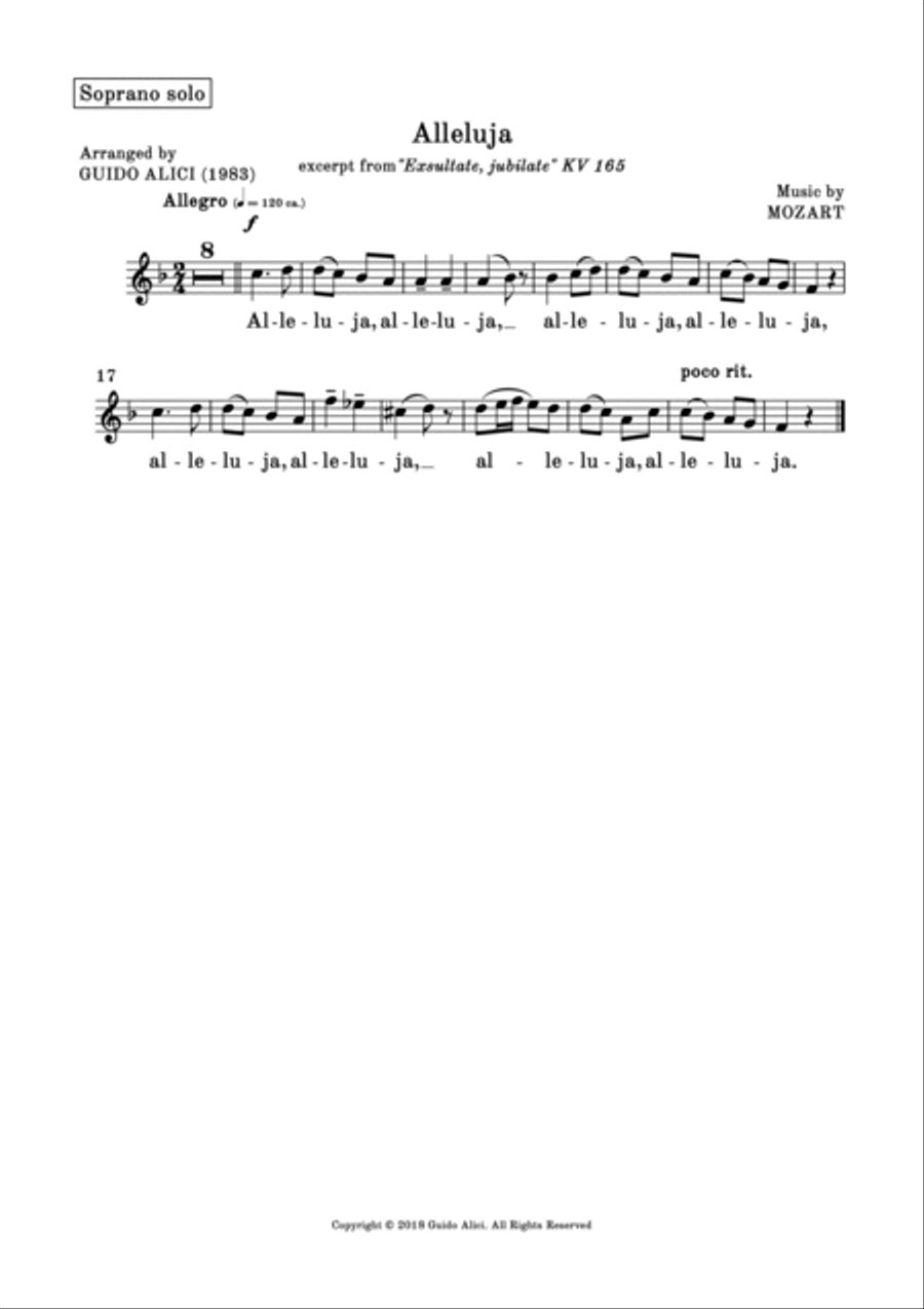 Alleluja by Mozart (excerpt from 
