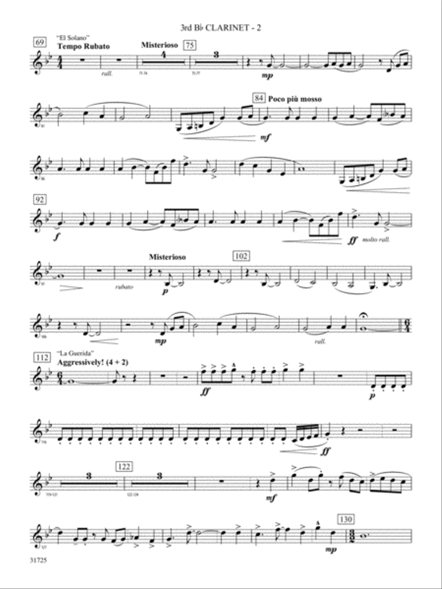Iberian Escapades: 3rd B-flat Clarinet Concert Band scores gallery preview page 2