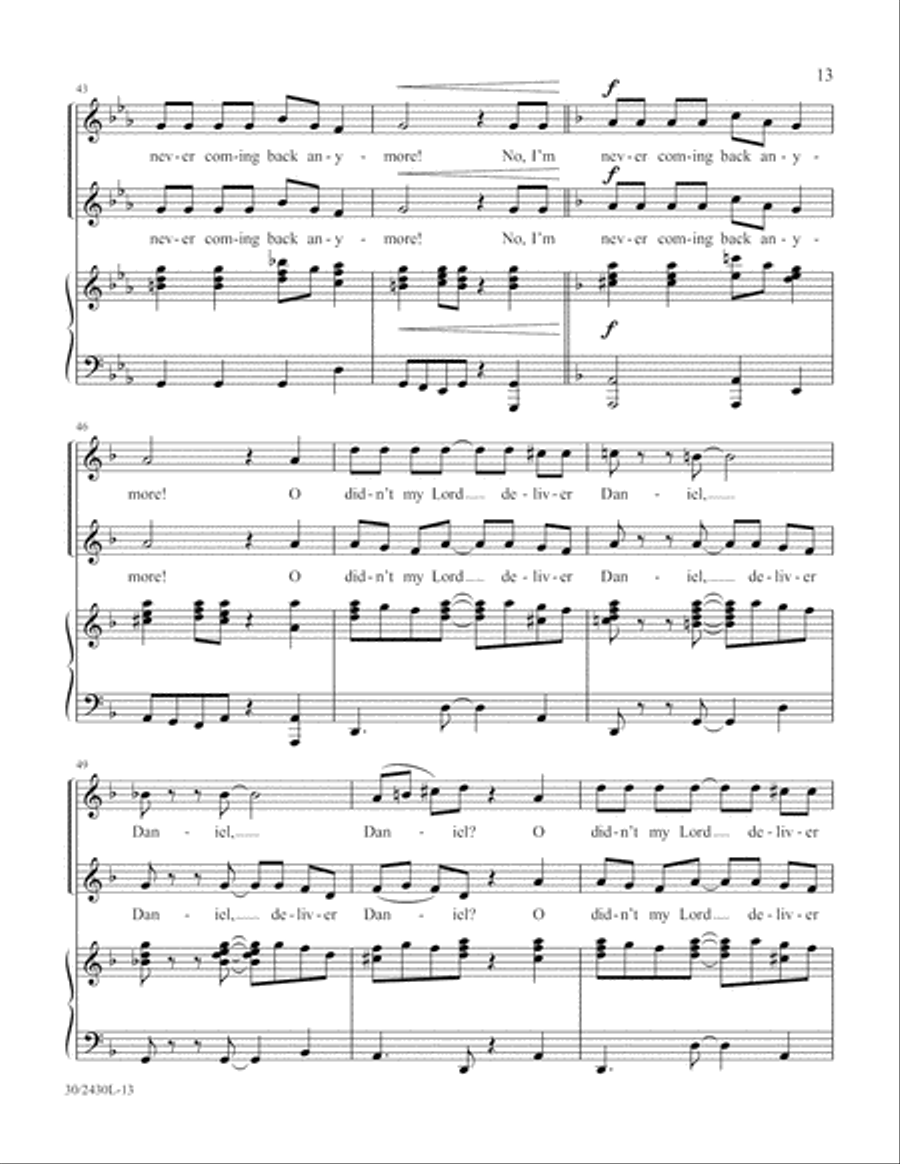 Simply Spirituals Unison Choir scores gallery preview page 14
