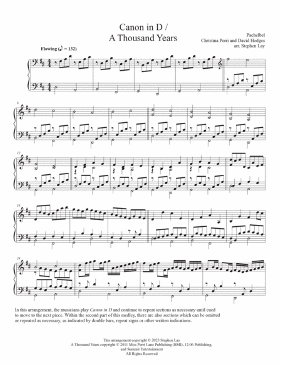 A Thousand Years Piano Solo scores gallery preview page 3