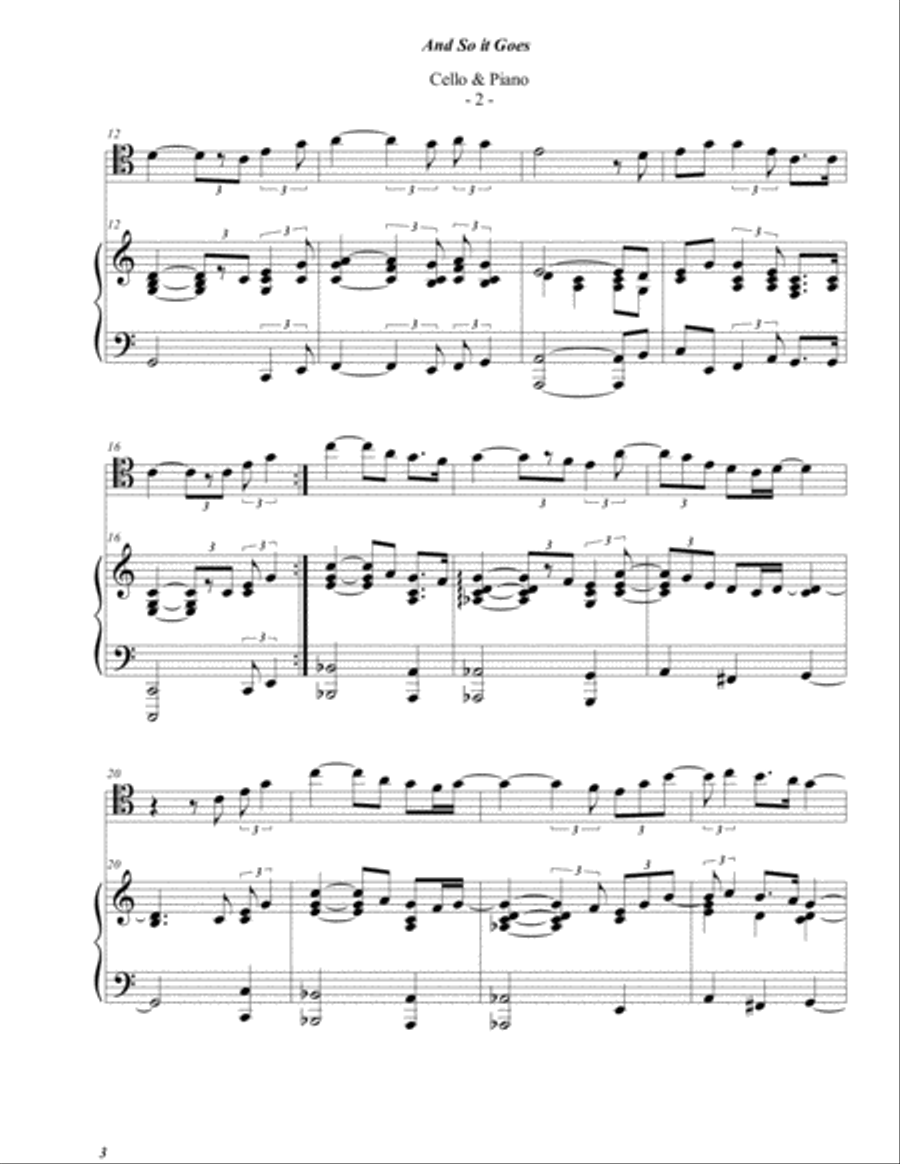 And So It Goes Piano scores gallery preview page 2