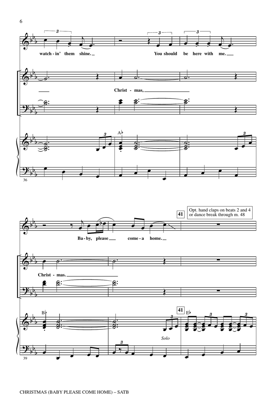 Christmas (Baby Please Come Home) 4-Part scores gallery preview page 5
