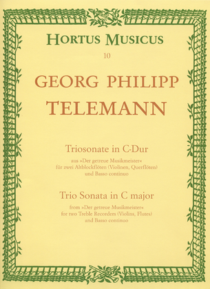 Book cover for Triosonate aus "Der getreue Musikmeister" fur zwei Altblockfloten (Violinen, Querfloten) und Basso continuo C major