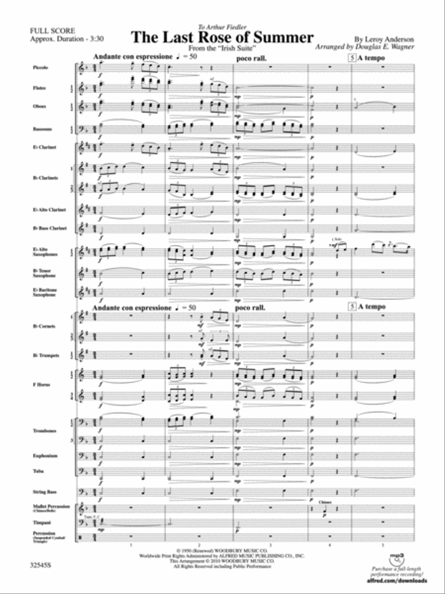 The Last Rose of Summer (from the Irish Suite) Concert Band scores gallery preview page 2