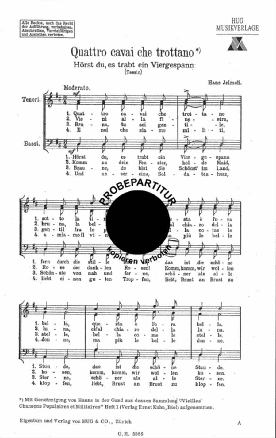 Quattro cavai che trottano Men's Choir scores gallery preview page 1