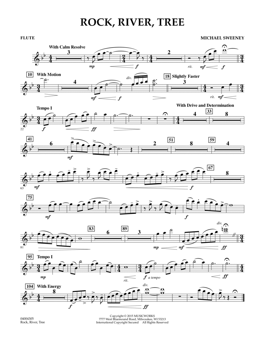 Rock, River, Tree - Flute Flute scores gallery preview page 1