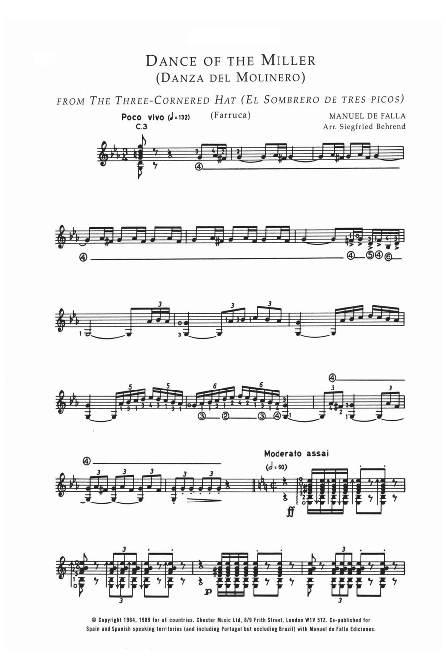 Danza Del Molinero ('The Miller's Dance') (From El Sombrero De Tres Picos ('The Three-Cornered Hat') Acoustic Guitar scores gallery preview page 1