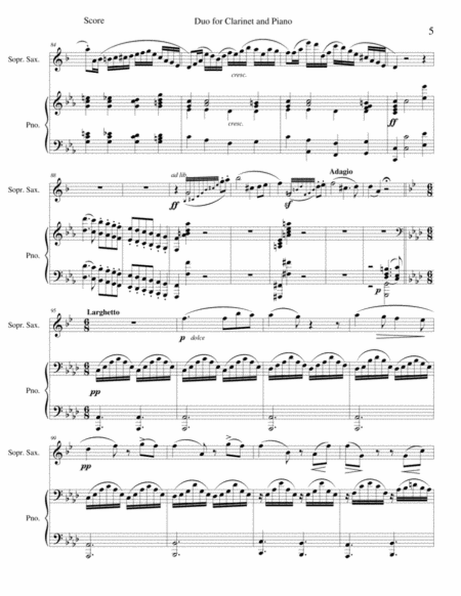 Duo for Clarinet and Piano - Opus 15 image number null