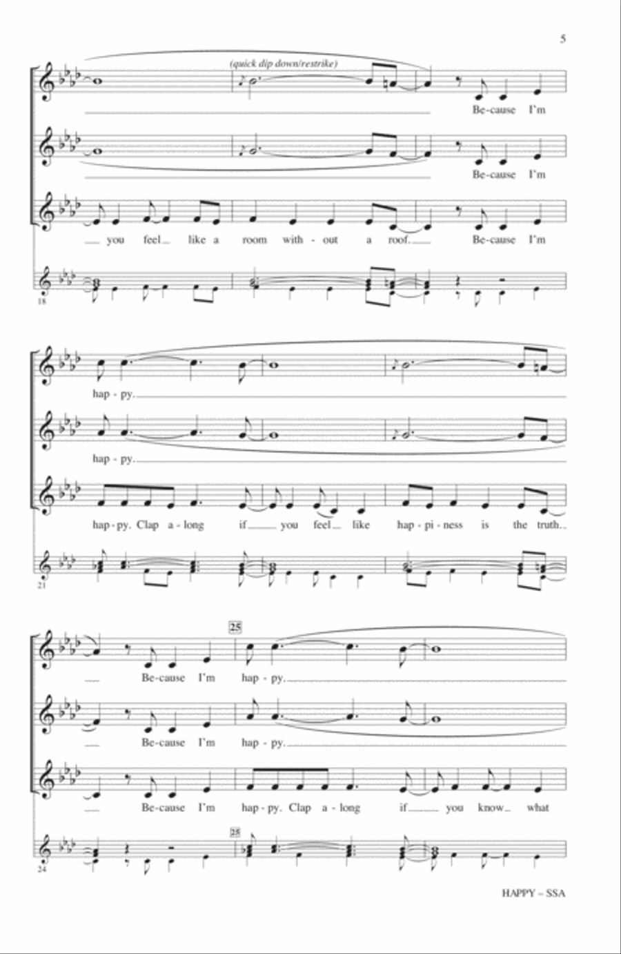 Happy (arr. Deke Sharon) Happy (arr. Deke Sharon) SSA scores gallery preview page 3