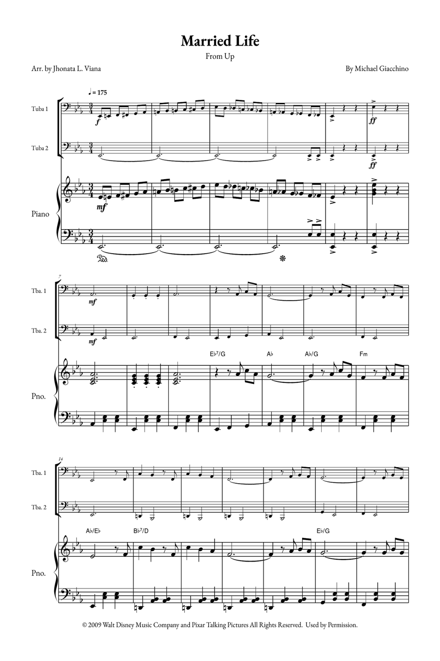 Married Life Brass Duet scores gallery preview page 1