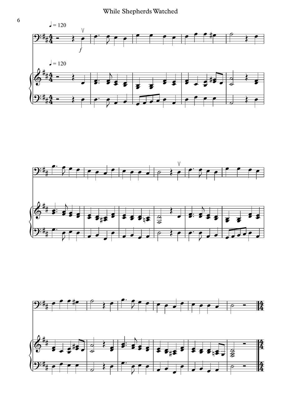 8 Easy Christmas Pieces for Cello And Piano Piano Accompaniment scores gallery preview page 6