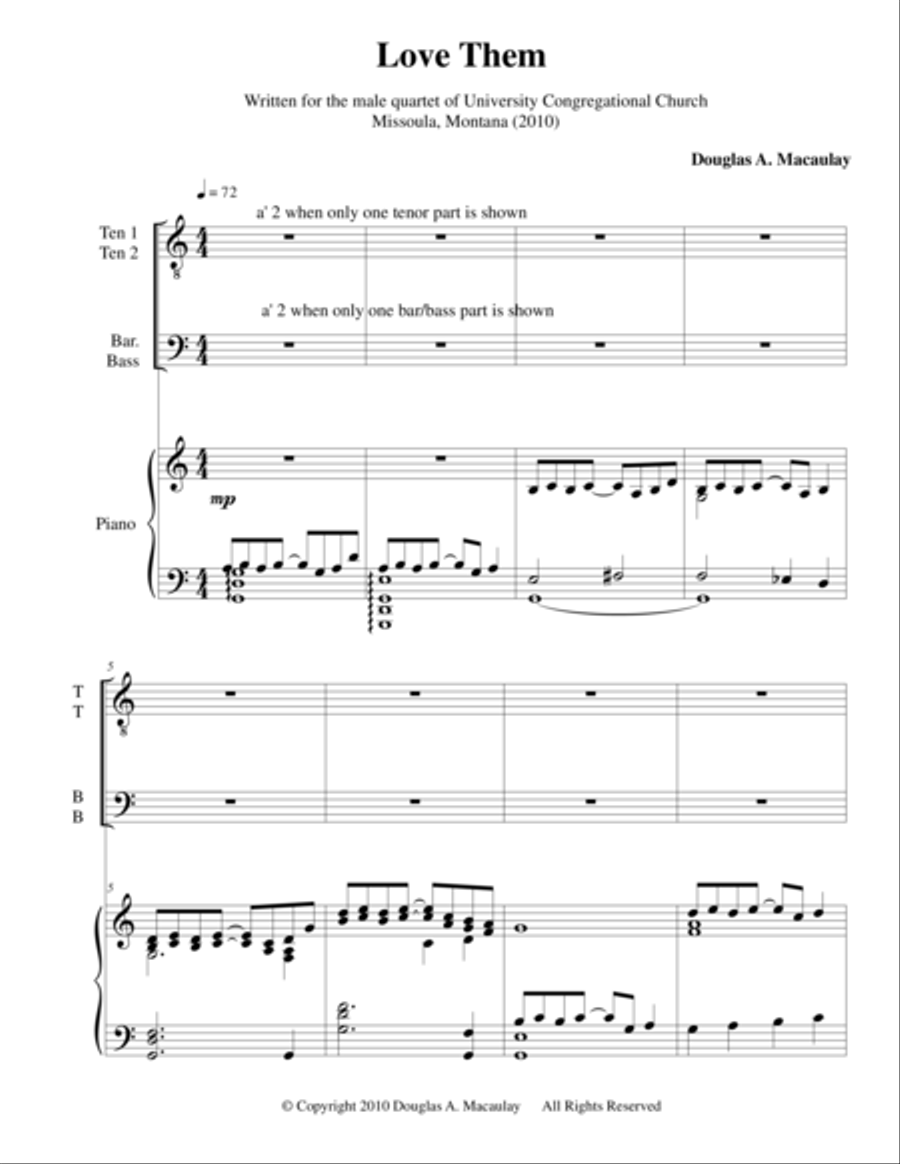 Love Them TTBB scores gallery preview page 1