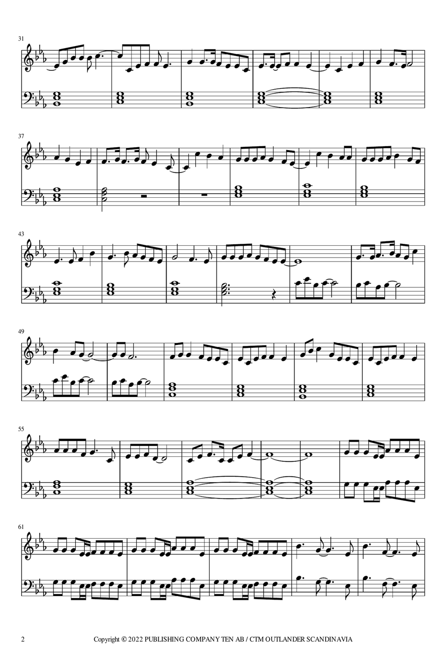 Vivir Piano Solo scores gallery preview page 2