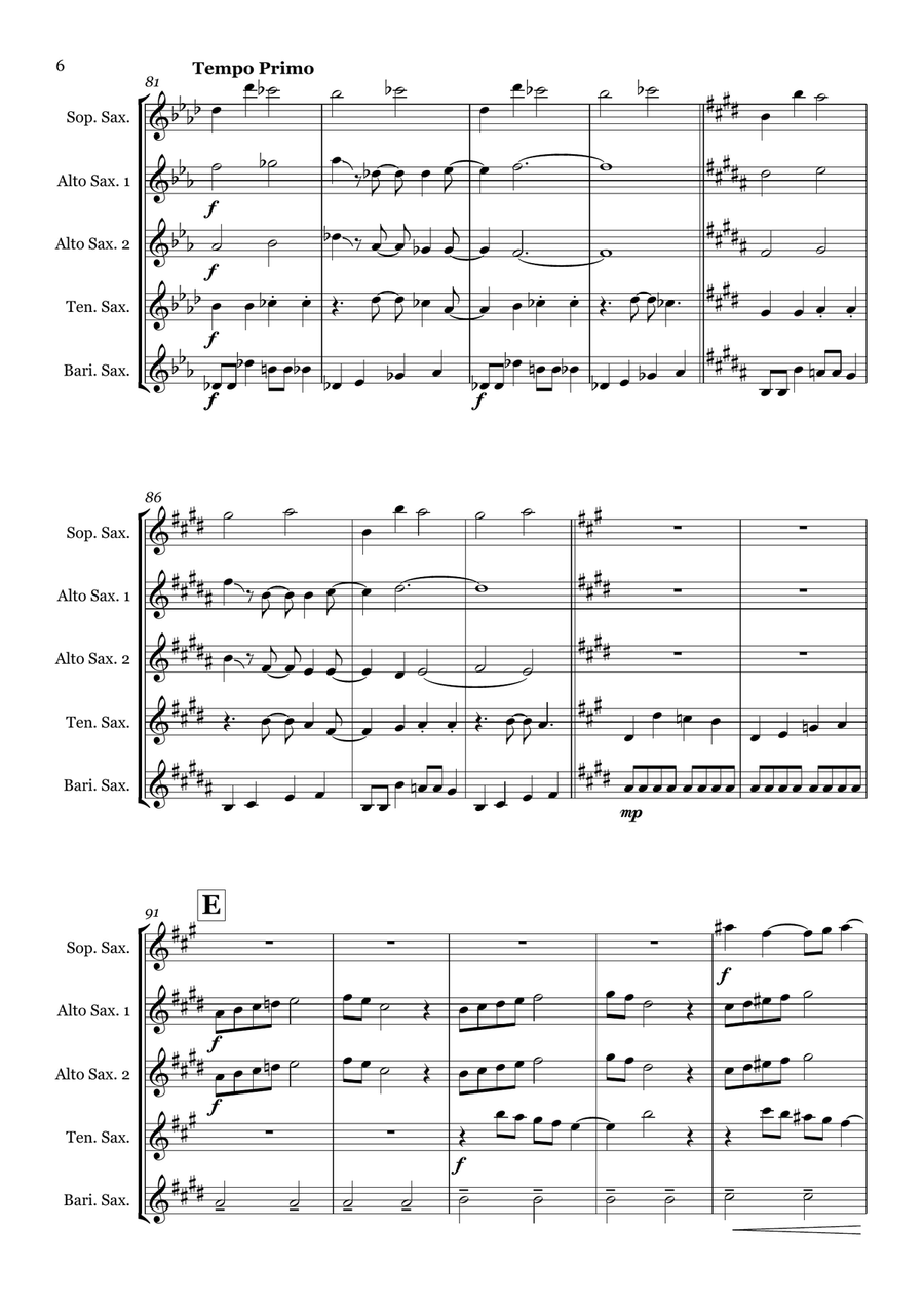 Good Vibrations by The Beach Boys Saxophone Quintet - Digital Sheet Music page 6