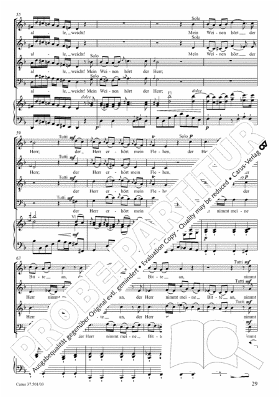 The Sixth Psalm of David (Der Sechste Psalm Davids) 4-Part scores gallery preview page 30