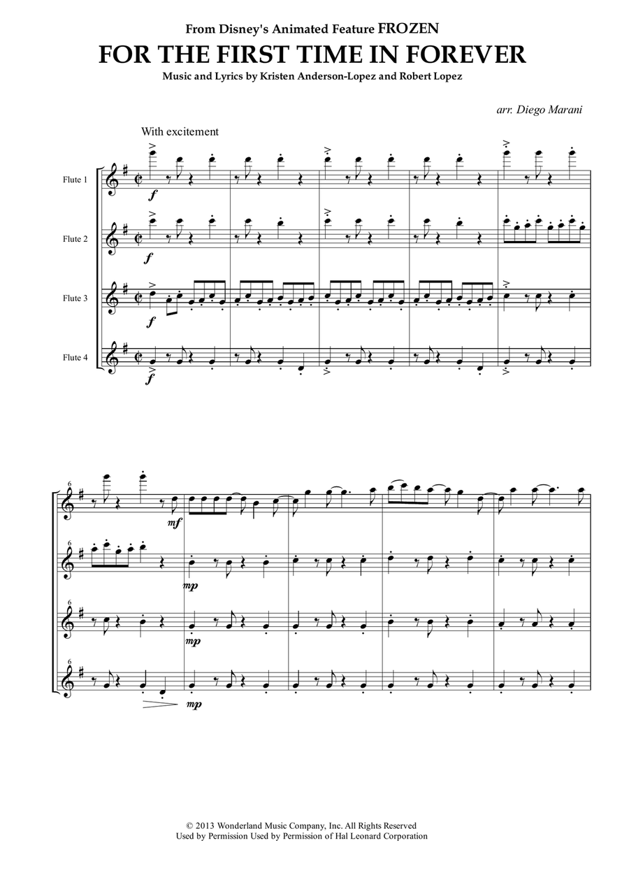 For The First Time In Forever Woodwind Quartet scores gallery preview page 3