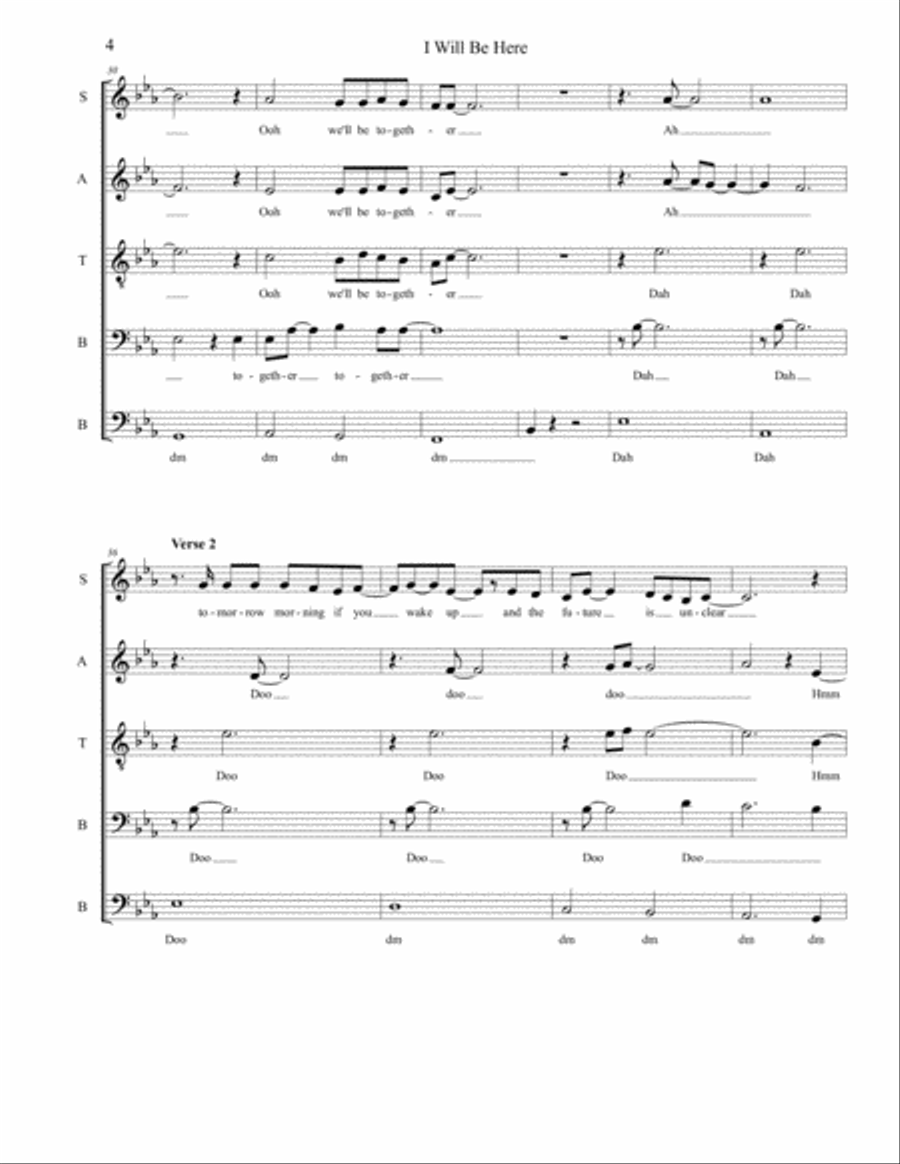 I Will Be Here 4-Part scores gallery preview page 4