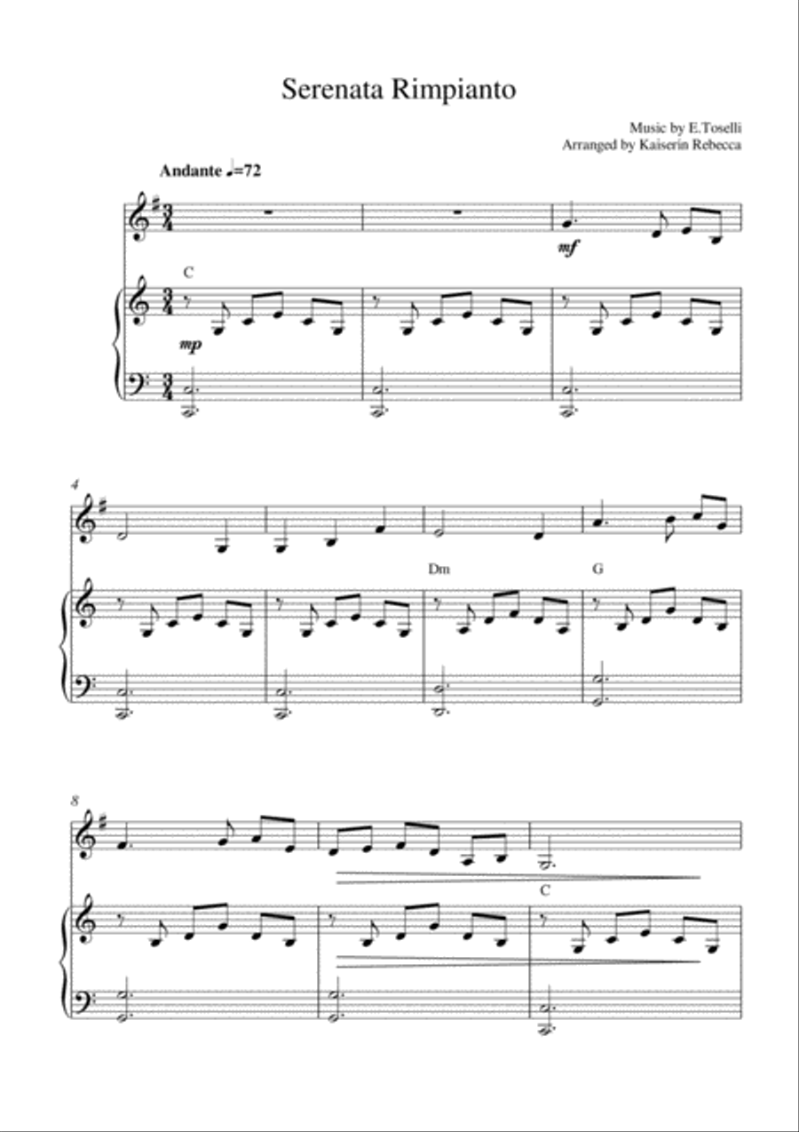 Serenata Rimpianto Serenata Rimpianto Horn scores gallery preview page 1
