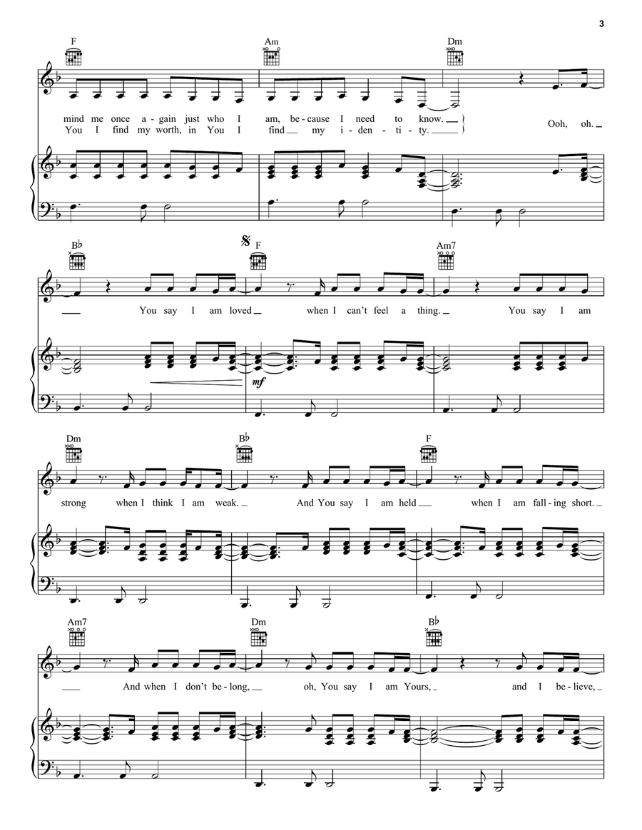You Say Piano, Vocal, Guitar scores gallery preview page 3