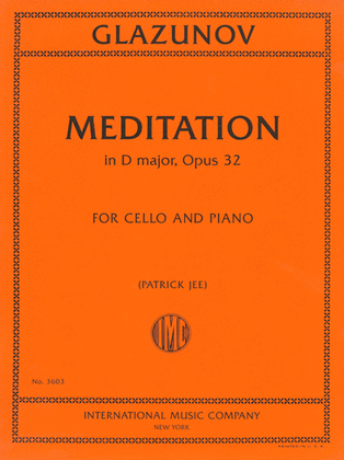 Book cover for Meditation In D Major, Opus 32