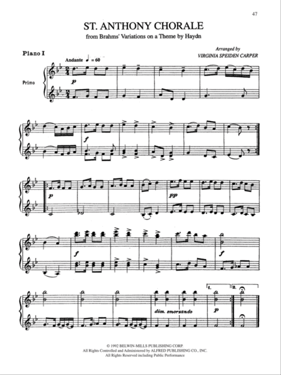 7 Classical Favorites Arranged for Two Pianos, Eight Hands Small Ensemble scores gallery preview page 4
