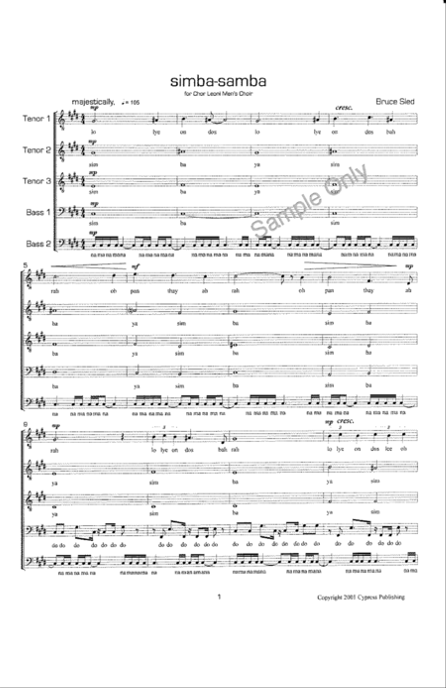 Simba Samba TTBB scores gallery preview page 2