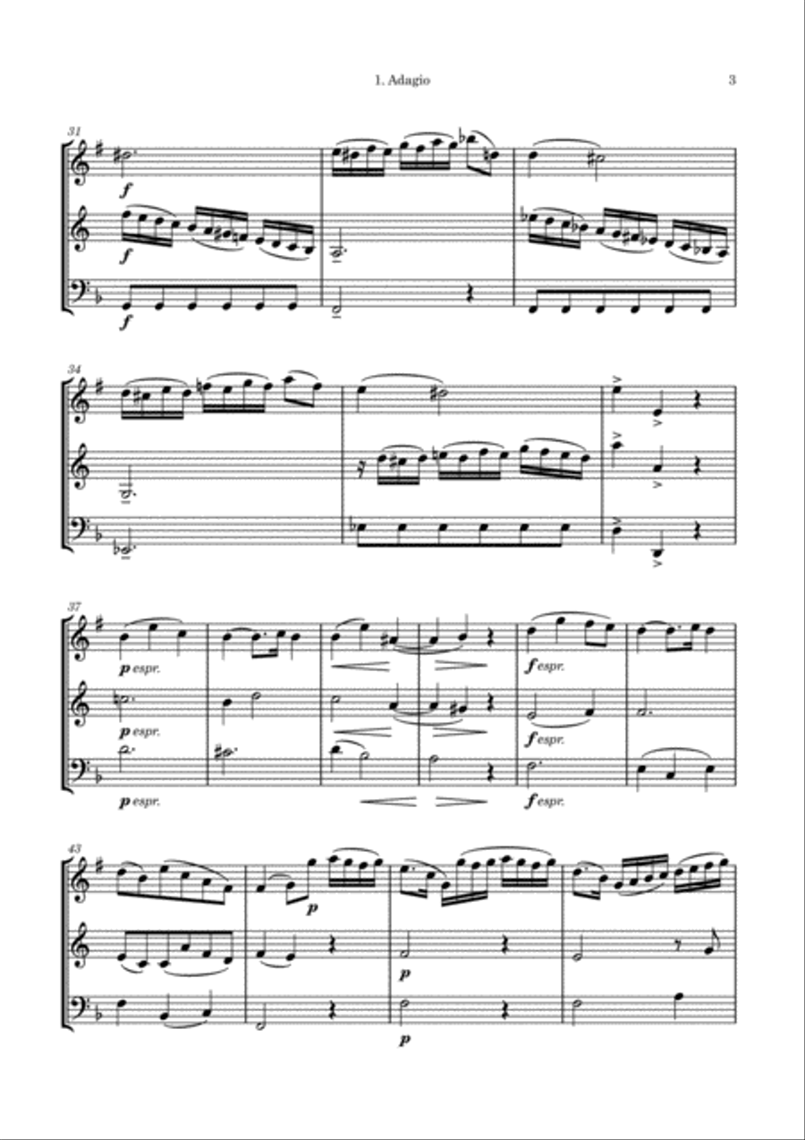J. Haydn: Divertimento i F major Woodwind Trio scores gallery preview page 3