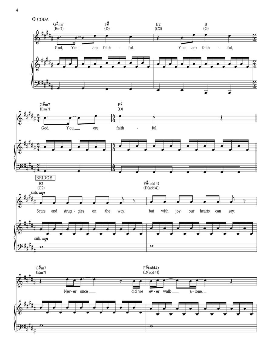 Never Once Never Once Piano, Vocal, Guitar scores gallery preview page 4