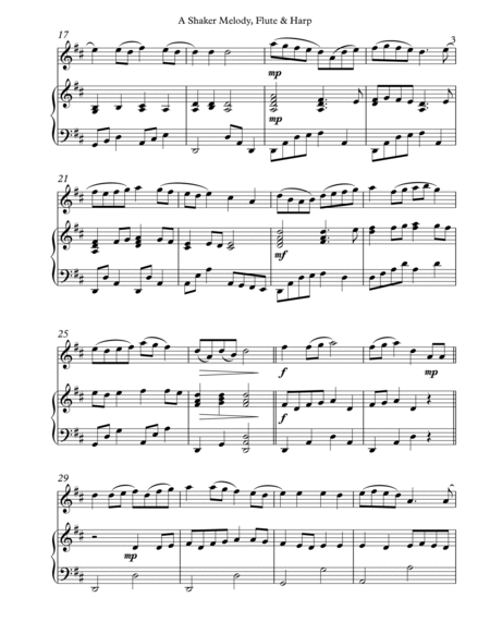 A Shaker Melody, Duet for Flute & Harp Flute - Digital Sheet Music