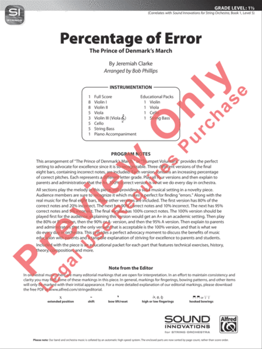Percentage of Error String Orchestra scores gallery preview page 2