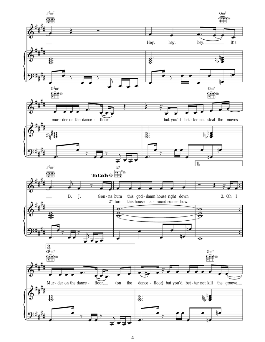Murder On The Dancefloor Murder On The Dancefloor Piano, Vocal scores gallery preview page 4