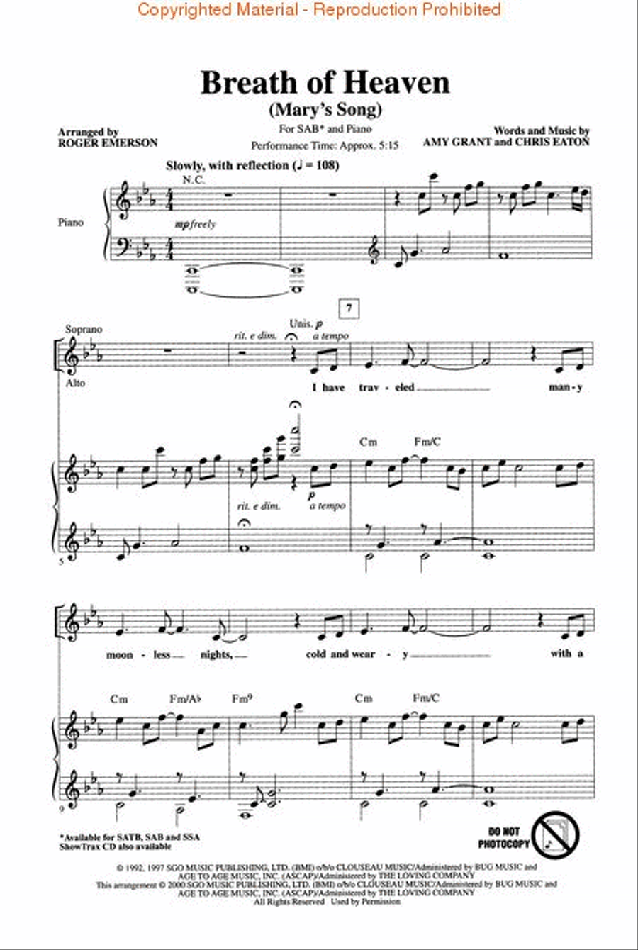 Breath of Heaven Breath of Heaven 3-Part scores gallery preview page 2
