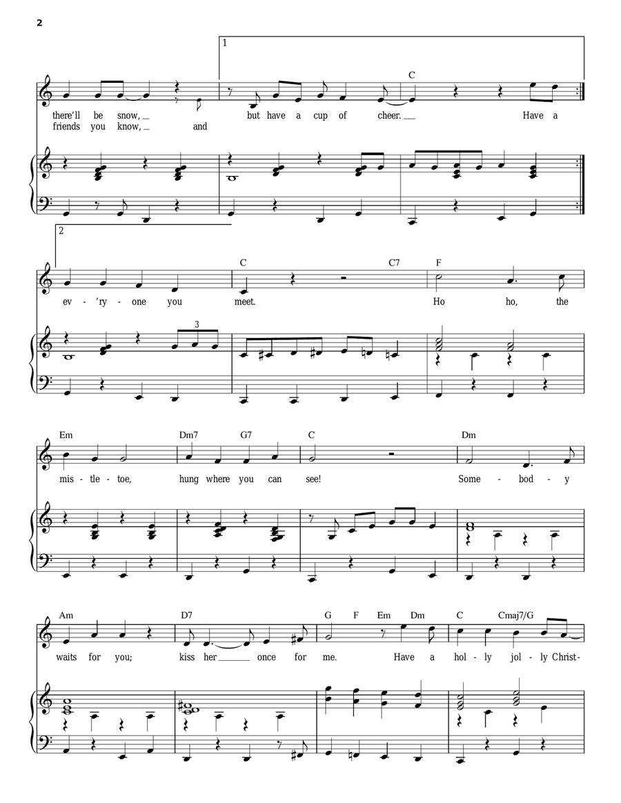 A Holly Jolly Christmas Piano, Vocal scores gallery preview page 2