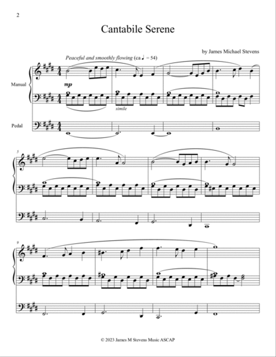 Cantabile Serene - Organ Solo Cantabile Serene - Organ Solo Organ Solo scores gallery preview page 2