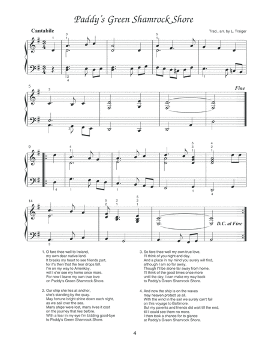 Roving Through Ireland Easy Piano scores gallery preview page 5