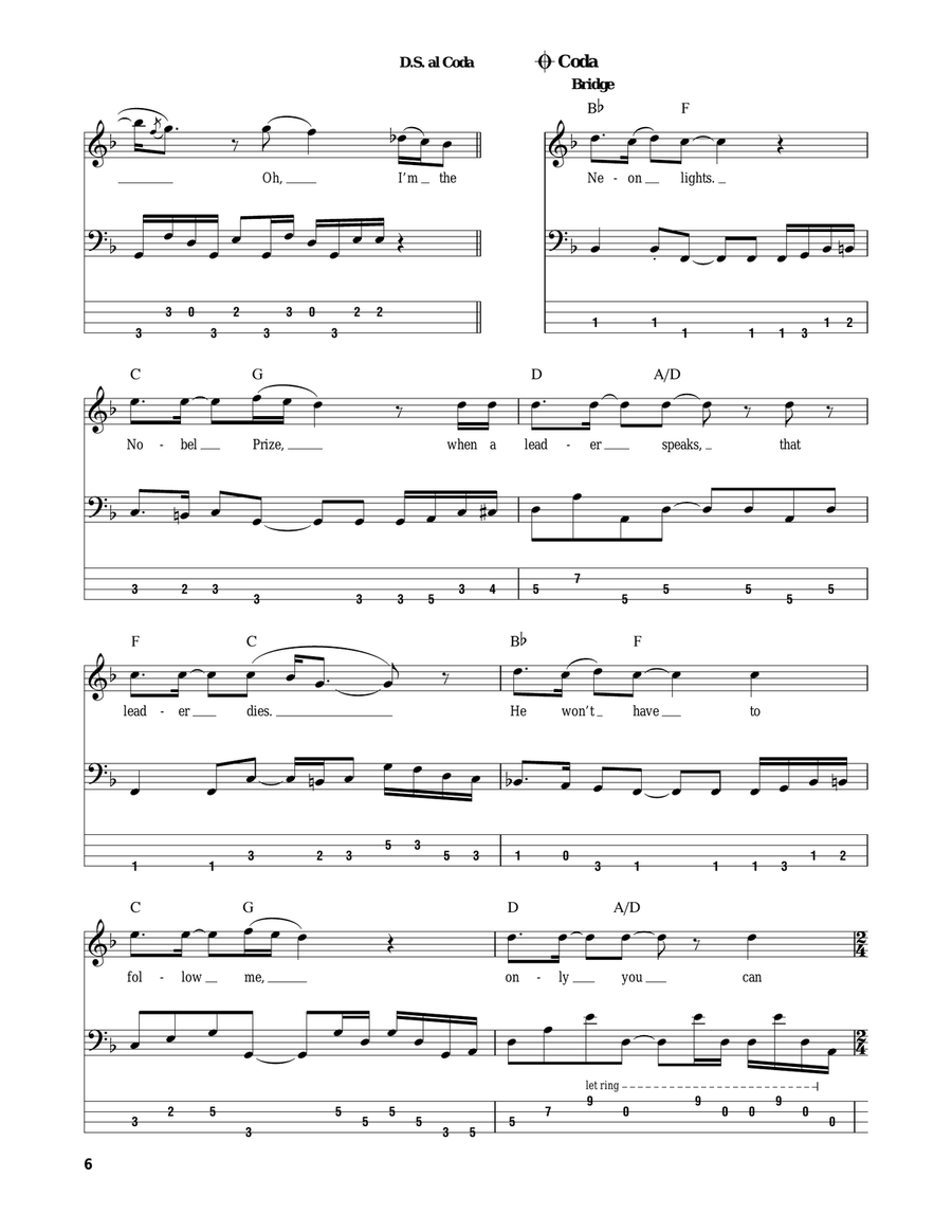 Cult Of Personality Bass Guitar Tablature scores gallery preview page 6