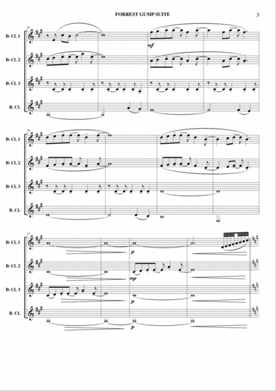 Forrest Gump Suite Clarinet Quartet scores gallery preview page 4