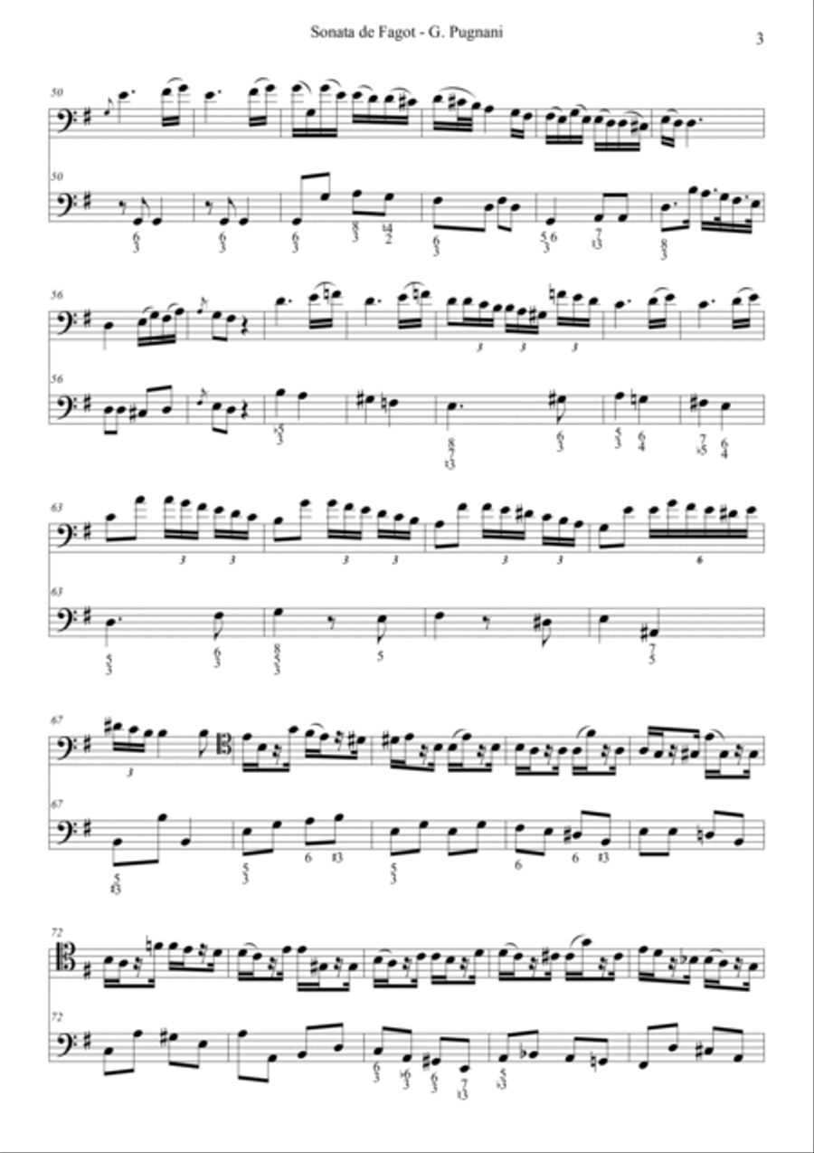 Sonata de Fagot. Gaetano Pugnani. by Ovidio Gimenez Martinez Bassoon Solo scores gallery preview page 5