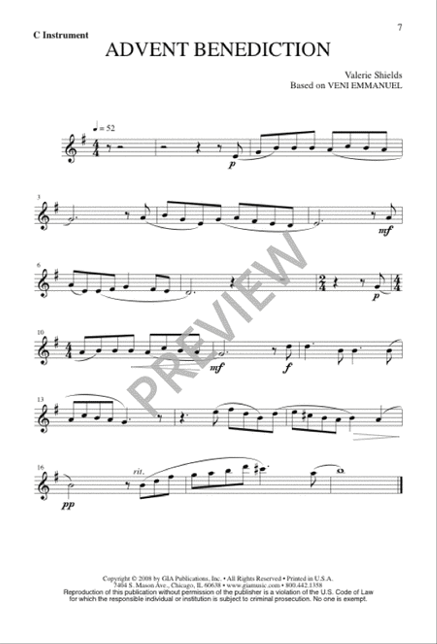 Advent Benediction 4-Part scores gallery preview page 7