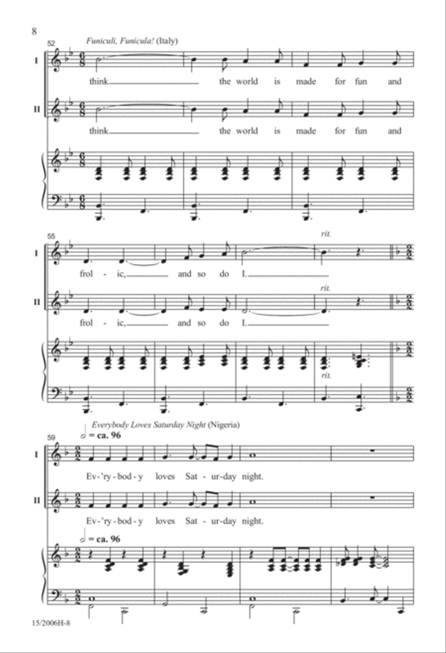 Around the World...in About Three Minutes 2-Part scores gallery preview page 8