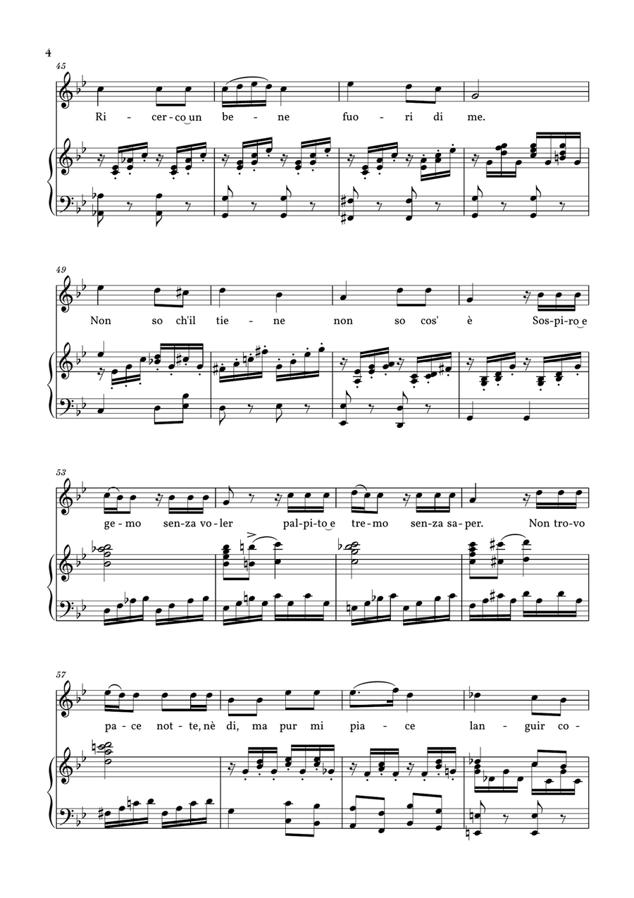 Mozart - Voi Che Sapete (Original Key) Large Ensemble scores gallery preview page 4