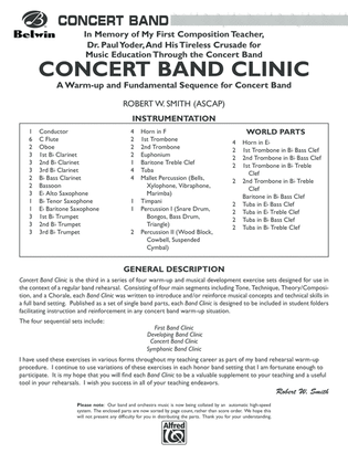 Book cover for Concert Band Clinic (A Warm-Up and Fundamental Sequence for Concert Band): Score