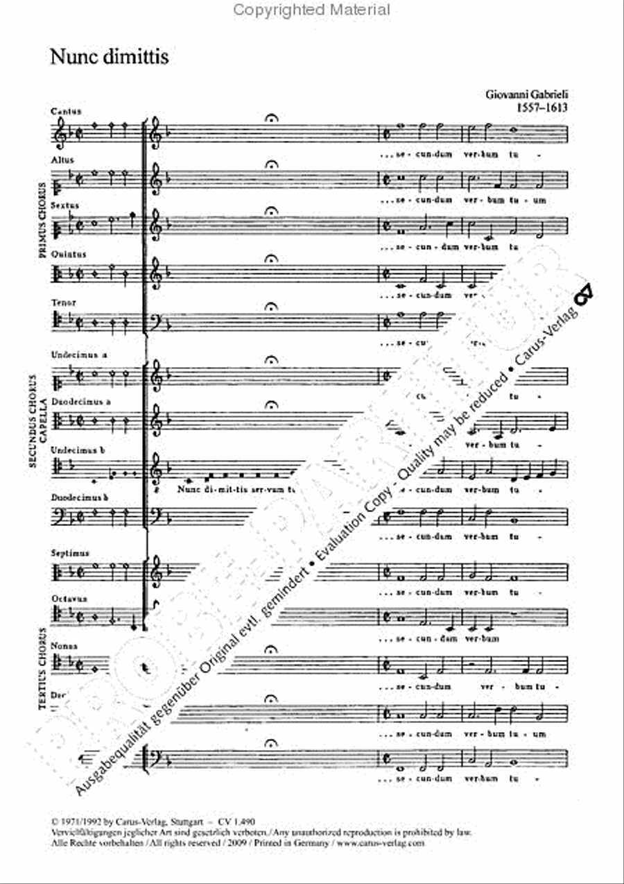 Nunc dimittis servum 4-Part scores gallery preview page 4