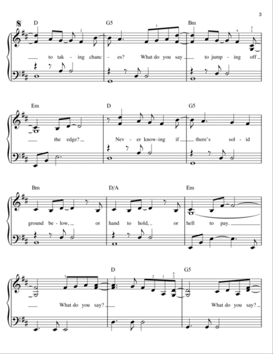 Taking Chances Taking Chances Easy Piano scores gallery preview page 3