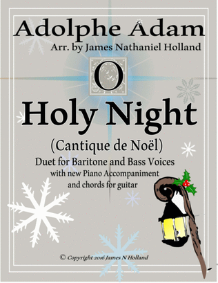 Book cover for O Holy Night (Cantique de Noel) Adolphe Adam Duet for Baritone and Bass