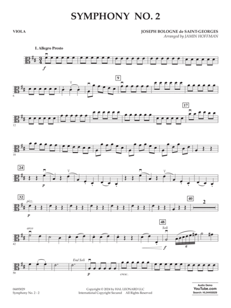 Symphony No. 2 (arr. Jamin Hoffman) - Viola