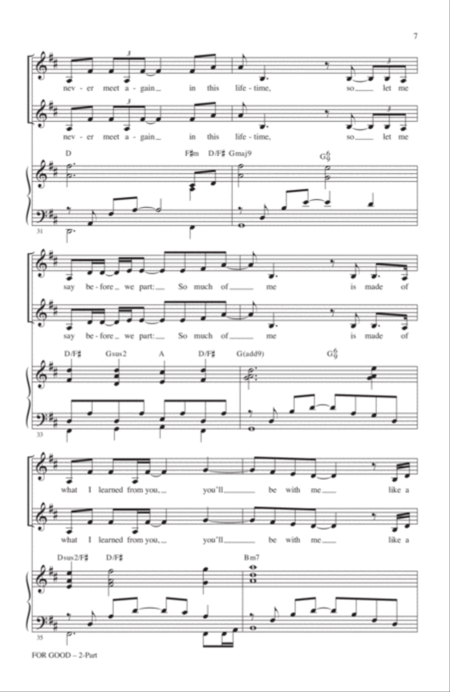 For Good (from Wicked) (arr. Roger Emerson) 2-Part scores gallery preview page 5